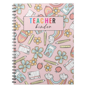 Elegant Monogram Script Office School 3 Ring Binde Notebook