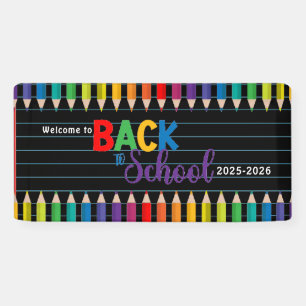 Elegant Monogram Script Office School Banner