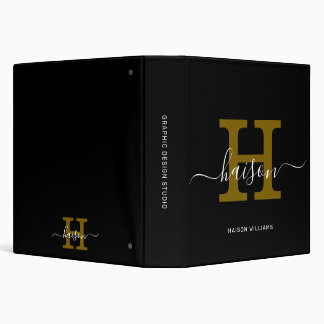 Elegant Monogram Script – Office & School Binder