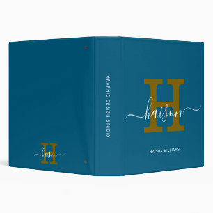 Elegant Monogram Script – Office & School Binder