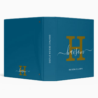 Elegant Monogram Script – Office & School Binder