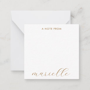 Elegant Monogram Script Personalized Gold Script Card