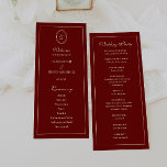 Elegant Monogram Script Wine Red Wedding Ceremony Program<br><div class="desc">Elegant Monogram Script Wine Red Wedding Ceremony Program. Personalize with bride and groom names and initials in a classic monogram style,  and add your wedding date,  wedding ceremony order of service,  and wedding party names on the back.</div>