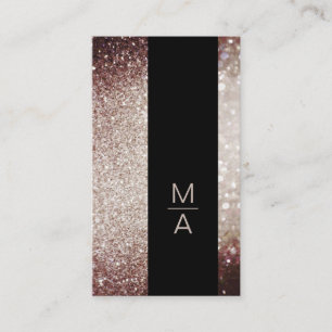 Elegant Monogram Silber Rust Business Card