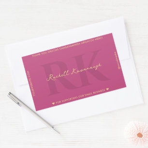 Elegant Monogram Simple Pink Modern  Sticker