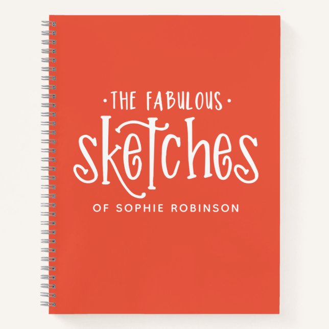 Elegant Monogram Sketchbook Your Name Notebook (Front)