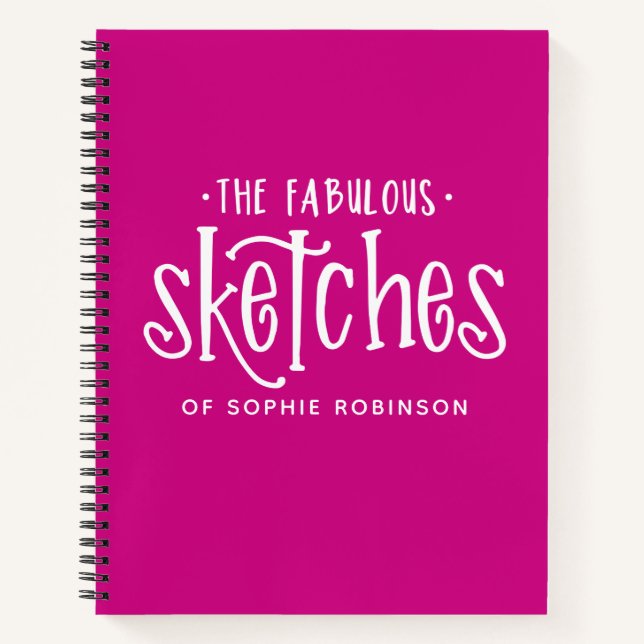 Elegant Monogram Sketchbook Your Name Notebook (Front)