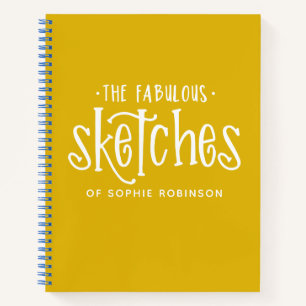 Elegant Monogram Sketchbook Your Name Notebook