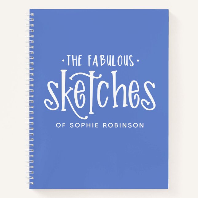 Elegant Monogram Sketchbook Your Name Notebook (Front)