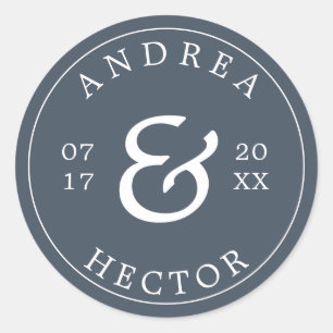 Elegant Monogram Smoky Navy Envelope Seal