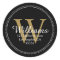 Elegant Monogram Solid Black Return Address