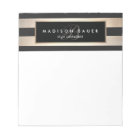 Elegant Monogram Striped Black and Gold