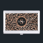 Elegant Monogram Stylish Leopard Animal Print Business Card Holder<br><div class="desc">A stylish and chic rose gold foil leopard animal print decorates this business card holder. Personalize it with your monogram initial and name. Designed for you by Blackberry Boulevard.</div>