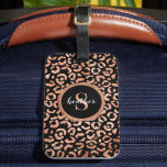 Elegant Monogram Stylish Leopard Animal Print Luggage Tag<br><div class="desc">A stylish and chic rose gold foil leopard animal print decorates this luggage tag. Personalize it with your monogram initial and name. Designed for you by Blackberry Boulevard.</div>