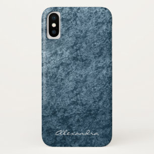 Elegant Monogram Teal Aqua Blue Velvet Case-Mate iPhone Case