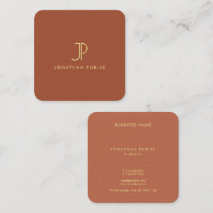 Elegant Monogram Template Luxury Premium Linen Square Business Card