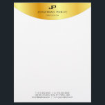 Elegant Monogram Template Metallic Look Faux Gold Letterhead<br><div class="desc">Elegant Monogram Template Metallic Look Faux Gold Modern Letterhead.</div>