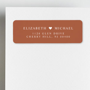 Élégant Monogram Terracotta Mariage Adresse de ret