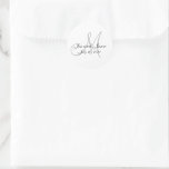 Elegant Monogram Thank You Wedding Favour Classic Round Sticker<br><div class="desc">Grey Monogram Wedding Initial Bride Groom Favour Sticker or for Wedding Invitation Envelope Seals. Fully Customizable. Elke Clarke©2009</div>