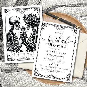 Elegant Monogram Till Death Do Us Part Tarot Invit Invitation