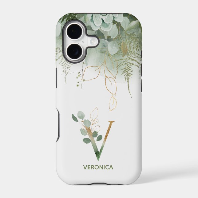 Elegant Monogram V Fern Succulent (Back)