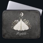 Elegant Monogram Vintage Butterfly Laptop Sleeve<br><div class="desc">An bohemian vintage mystical moth laptop sleeve. A beautiful celestial moth with foliage in earth tone colours. Personalize it with your name on the front of the laptop cover. Designed for you by Blackberry Boulevard. Other Mystical Moths designs available in the shop.</div>