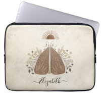 Elegant Monogram Vintage Butterfly Laptop Sleeve