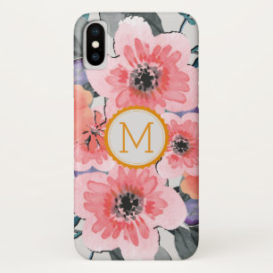 Elegant Monogram Vintage Floral #31 iPhone X Case