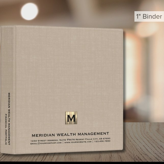 Elegant Monogram Wealth Management Binder (Creator Uploaded)
