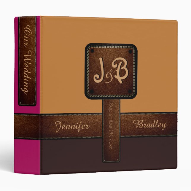 Elegant Monogram Wedding Binder (Front/Spine)