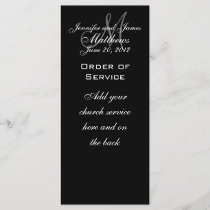 Elegant Monogram Wedding Church Service Program