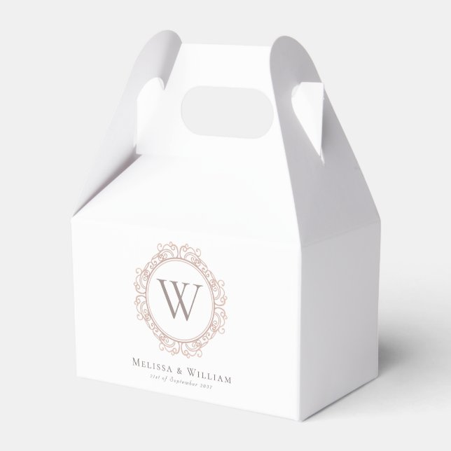 Elegant Monogram Wedding Classic White Favor Box (Front Side)