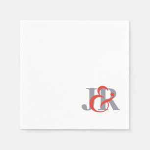 Elegant Monogram Wedding Cocktail Paper Napkins