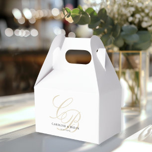 Elegant, Monogram, Wedding  Favor Box