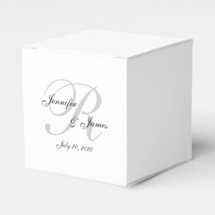 Elegant Monogram Wedding Favour Boxes