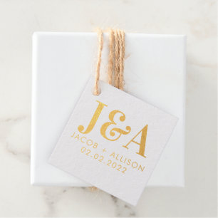 Elegant Monogram Wedding Favour bridal party Tags