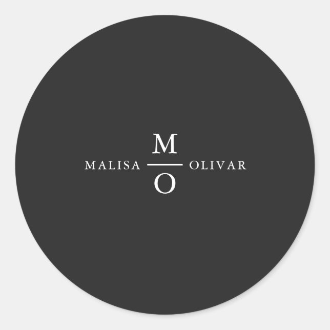 Elegant Monogram Wedding Favour Stickers (Front)