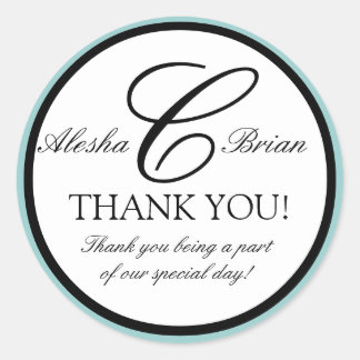 Elegant Monogram Wedding Favour Thank You Stickers