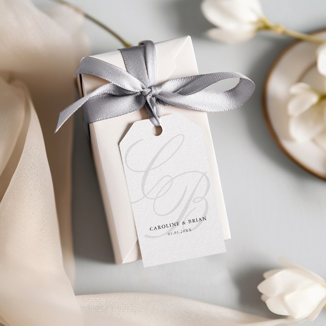 Elegant, Monogram, Wedding  Gift Tags (Elegant, Monogram, Wedding Gift Tags)