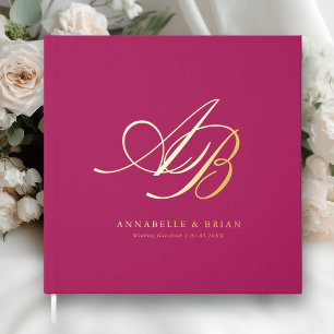 Elegant, Monogram, Wedding  Guest Book