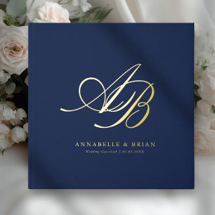 Elegant, Monogram, Wedding Guest Book