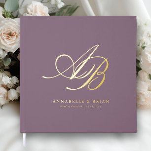 Elegant, Monogram, Wedding Guest Book