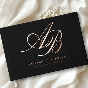 Elegant, Monogram, Wedding  Guest Book