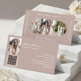 Elegant Monogram Wedding Photographer Arch Photos Business Card