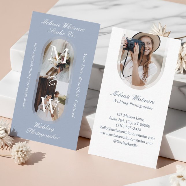 Elegant Monogram Wedding Photographer Arch Photos Business Card (Elegant Monogram Wedding Photographer Arch Photos Business Card)