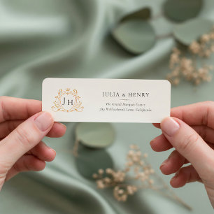 Elegant Monogram Wedding Return Address Label