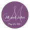 Elegant Monogram Wedding Save Date Purple Sticker