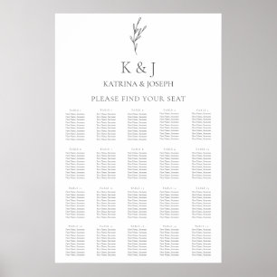 Elegant Monogram Wedding Seating Chart Minimal