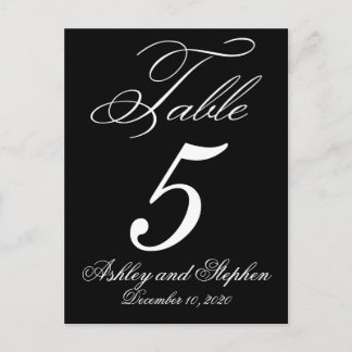 Elegant Monogram Wedding Table Number Cards