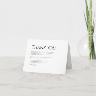 Elegant Monogram Wedding Table Number, Thank You Card